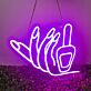 Maniküre Hand mit Nagellackpinsel LED-Neonschild für Nagelstudio