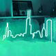 Abstrakte Stadt Skyline LED Neonschild als moderne Wanddekoration