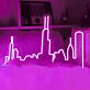 Abstrakte Stadt Skyline LED Neonschild als moderne Wanddekoration