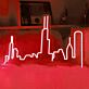 Abstrakte Stadt Skyline LED Neonschild als moderne Wanddekoration