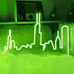 Abstrakte Stadt Skyline LED Neonschild als moderne Wanddekoration