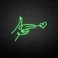 Liebesgruß als LED-Neonschild mit Handmotiv