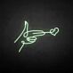 Liebesgruß als LED-Neonschild mit Handmotiv