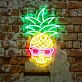 Ananas mit Totenkopf und Sonnenbrille LED-Neonschild für Bar Club