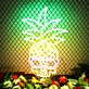 Ananas mit Totenkopf und Sonnenbrille LED-Neonschild für Bar Club