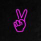 Hand mit Victory-Zeichen LED-Neonschild für Wohnzimmer oder Bar