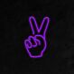 Hand mit Victory-Zeichen LED-Neonschild für Wohnzimmer oder Bar