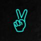 Hand mit Victory-Zeichen LED-Neonschild für Wohnzimmer oder Bar