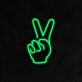 Hand mit Victory-Zeichen LED-Neonschild für Wohnzimmer oder Bar