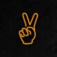 Hand mit Victory-Zeichen LED-Neonschild für Wohnzimmer oder Bar