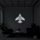 Passagierflugzeug als LED-Neonschild