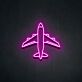 Passagierflugzeug als LED-Neonschild