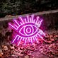 Auge mit Strahlen LED-Neonschild für Wohnzimmer oder Schlafzimmer