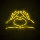 Hände mit Herzform LED-Neonschild Wohnzimmer Schlafzimmer