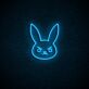 Kaninchenkopf mit strengem Gesicht LED-Neonschild für Gaming und Wohnzimmer