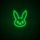 Kaninchenkopf mit strengem Gesicht LED-Neonschild für Gaming und Wohnzimmer