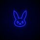 Kaninchenkopf mit strengem Gesicht LED-Neonschild für Gaming und Wohnzimmer