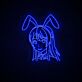 Anime Mädchen mit Hasenohren LED-Neonschild für Gaming Zimmer