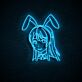Anime Mädchen mit Hasenohren LED-Neonschild für Gaming Zimmer