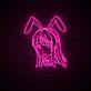 Anime Mädchen mit Hasenohren LED-Neonschild für Gaming Zimmer