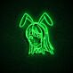 Anime Mädchen mit Hasenohren LED-Neonschild für Gaming Zimmer