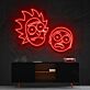 Abstrakte Cartoon Gesichter LED Neonschild als Wanddekoration