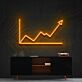 steigende Diagrammlinie mit Pfeil LED-Neonschild für Büro Home Office
