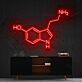 Serotonin Molekülstruktur LED-Neonschild für Wohnzimmer oder Büro