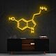 Serotonin Molekülstruktur LED-Neonschild für Wohnzimmer oder Büro
