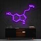 Serotonin Molekülstruktur LED-Neonschild für Wohnzimmer oder Büro