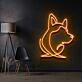 Hundekopf Umriss LED-Neonschild Wohnzimmer Büro