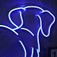Hund von hinten LED-Neonschild Wohnzimmer Haustierladen