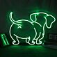 Hund von hinten LED-Neonschild Wohnzimmer Haustierladen
