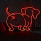 Hund von hinten LED-Neonschild Wohnzimmer Haustierladen