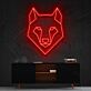 Wolfkopf LED-Neonschild Wohnzimmer Büro