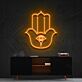Hamsa Hand mit Auge LED-Neonschild für Wohnzimmer oder Meditationsraum