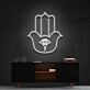 Hamsa Hand mit Auge LED-Neonschild für Wohnzimmer oder Meditationsraum