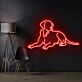 liegender Hund LED-Neonschild Wohnzimmer Haustierladen