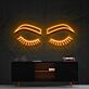 Geschlossene Augen mit Wimpern LED-Neonschild für Wohnzimmer oder Schlafzimmer