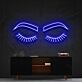 Geschlossene Augen mit Wimpern LED-Neonschild für Wohnzimmer oder Schlafzimmer