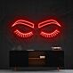 Geschlossene Augen mit Wimpern LED-Neonschild für Wohnzimmer oder Schlafzimmer