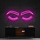 Geschlossene Augen mit Wimpern LED-Neonschild für Wohnzimmer oder Schlafzimmer