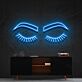 Geschlossene Augen mit Wimpern LED-Neonschild für Wohnzimmer oder Schlafzimmer