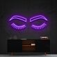 Geschlossene Augen mit Wimpern LED-Neonschild für Wohnzimmer oder Schlafzimmer
