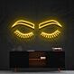 Geschlossene Augen mit Wimpern LED-Neonschild für Wohnzimmer oder Schlafzimmer