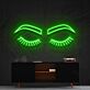 Geschlossene Augen mit Wimpern LED-Neonschild für Wohnzimmer oder Schlafzimmer