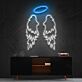 Engelsflügel mit Heiligenschein LED-Neonschild Wohnzimmer Schlafzimmer