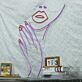 Abstraktes Gesicht mit Hand und Lippen LED-Neonschild Wohnzimmer Studio