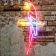 Papagei auf Ast LED-Neonschild Wohnzimmer Bar