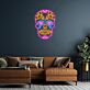 Buntes Totenkopf LED Neonschild im mexikanischen Stil kunstvolle Neon Wanddeko für Party Bar oder Wohnzimmer